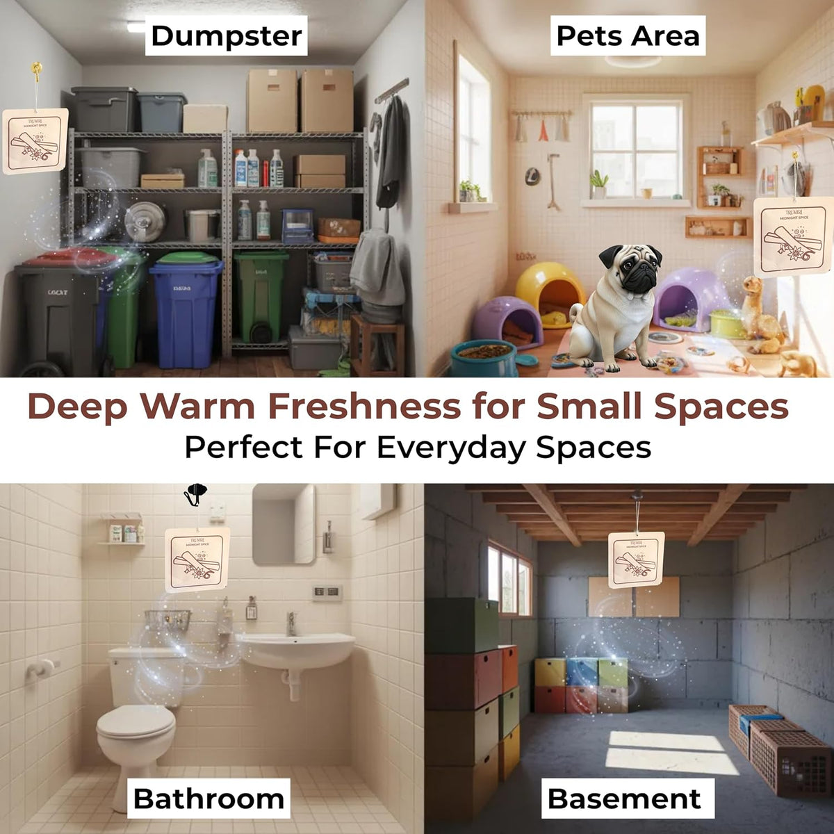 Midnight Spice - Room Deodorizer Gel Odor Eliminator For Home - Bathroom Air Freshener Odor Absorber - Closet Deodorizer - Long Lasting Non Plug In Strong Scent For Kitchen Trash Basement Shoe Rack