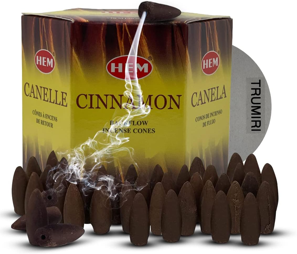 Hem Cinnamon Backflow Incense Cones - 40 Waterfall Cones Pack