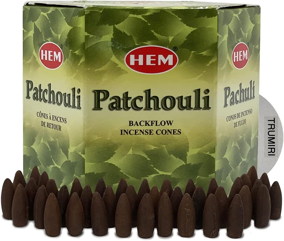 Hem Patchouli Backflow Incense Cones - 40 Waterfall Cones Pack