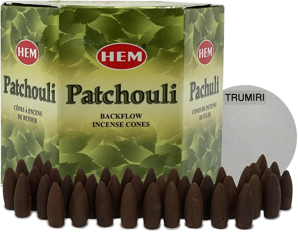 Hem Patchouli Backflow Incense Cones - 40 Waterfall Cones Pack