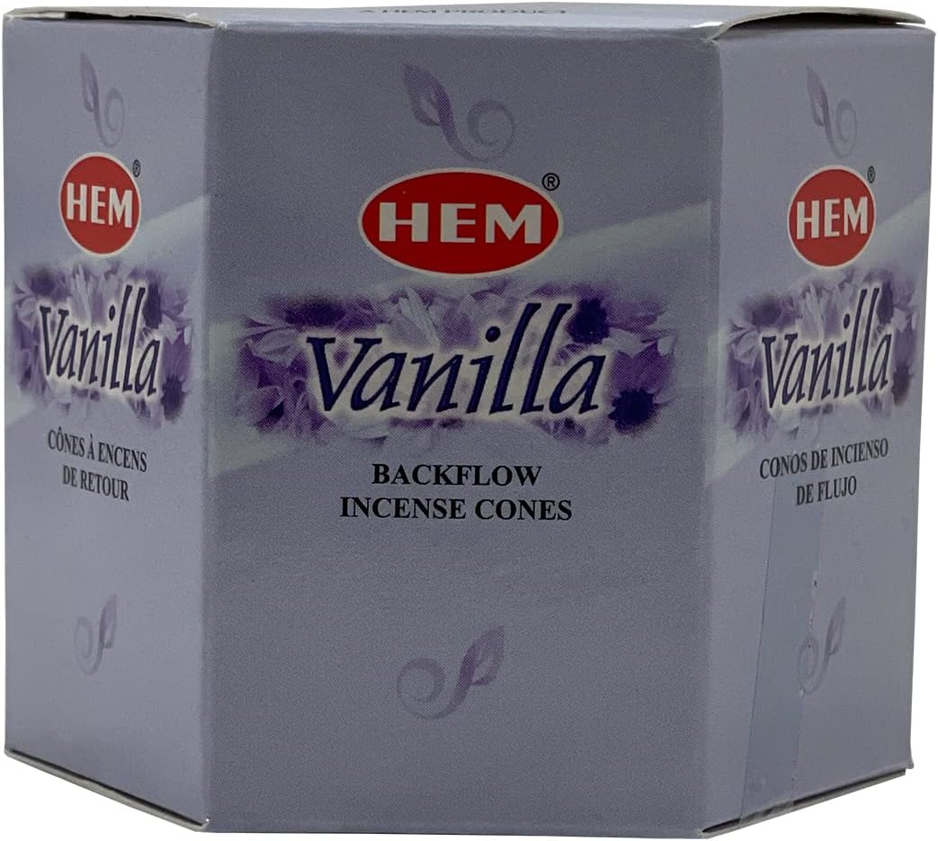 Hem Vanilla Backflow Incense Cones - 40 cones Pack