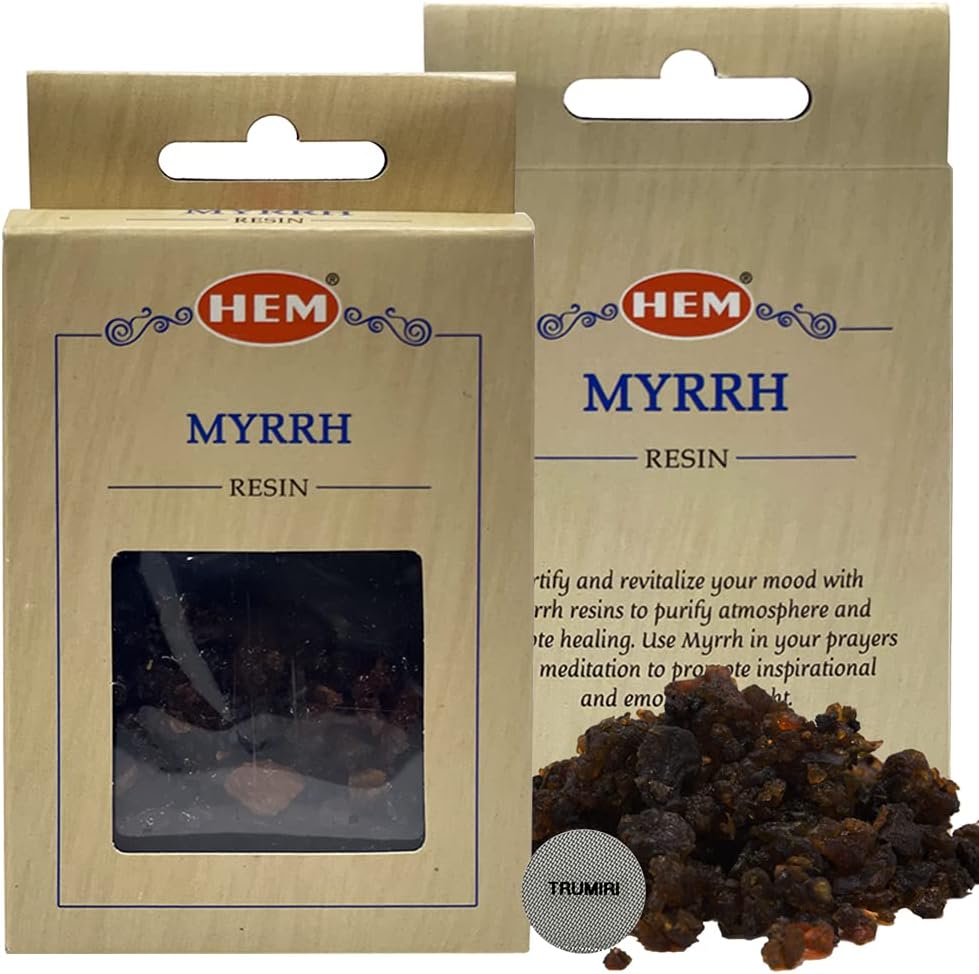 Hem Myrrh Incense Resin Natural Tree Sap Gum for Spiritual Rituals and Smudging - 30g Pack