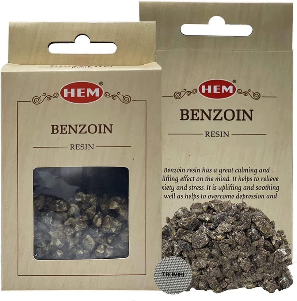 Hem Benzoin Incense Resin Natural Tree Sap Gum for Spiritual Rituals and Smudging - 30g Pack