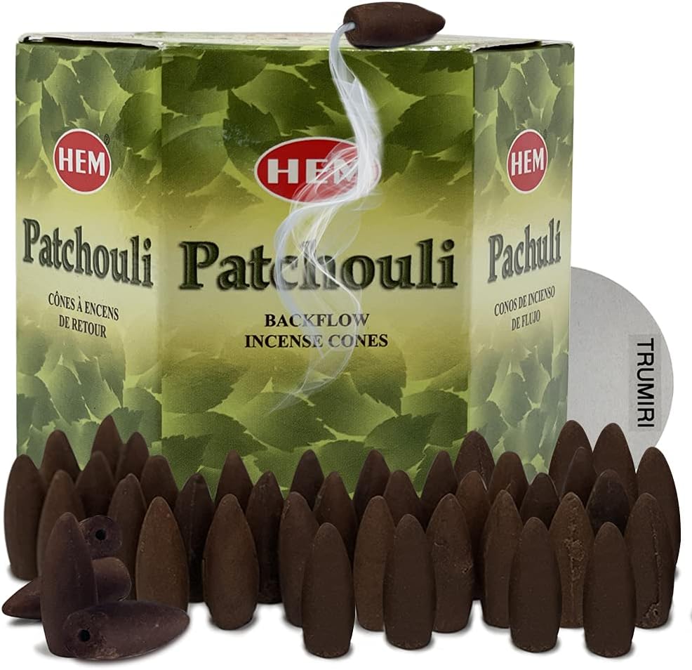 Hem Patchouli Backflow Incense Cones - 40 Waterfall Cones Pack
