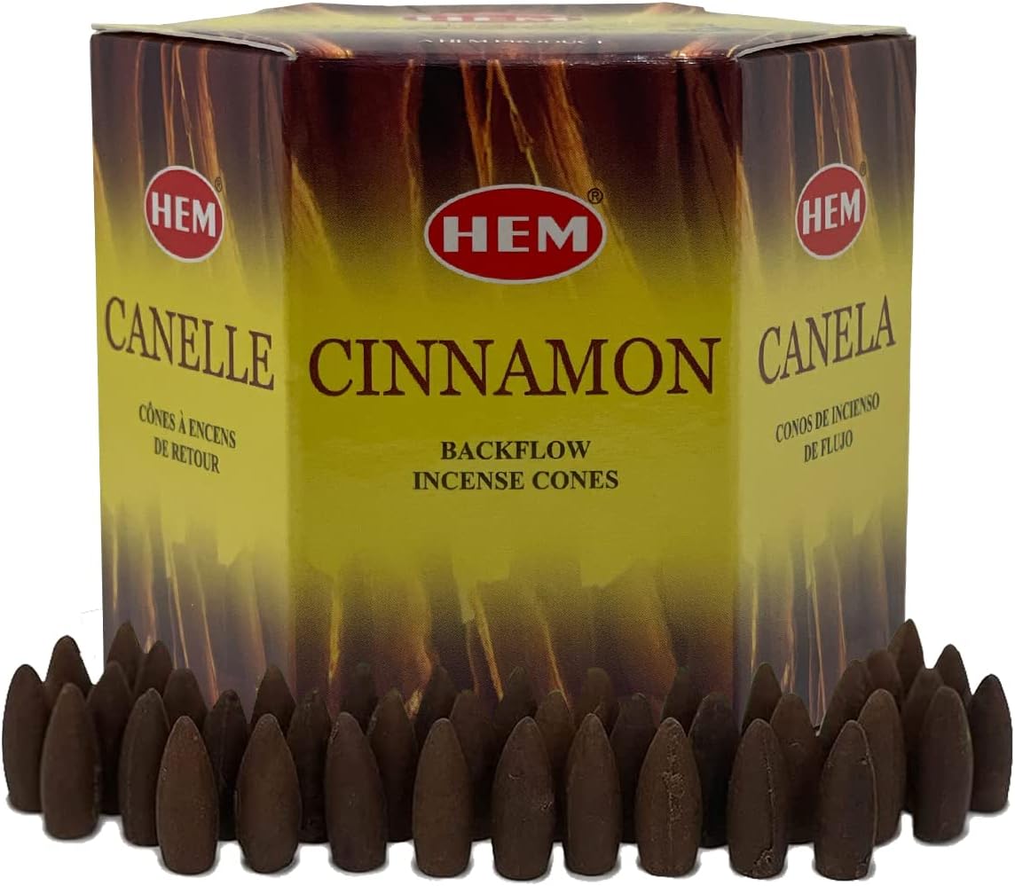 Hem Cinnamon Backflow Incense Cones - 40 Waterfall Cones Pack