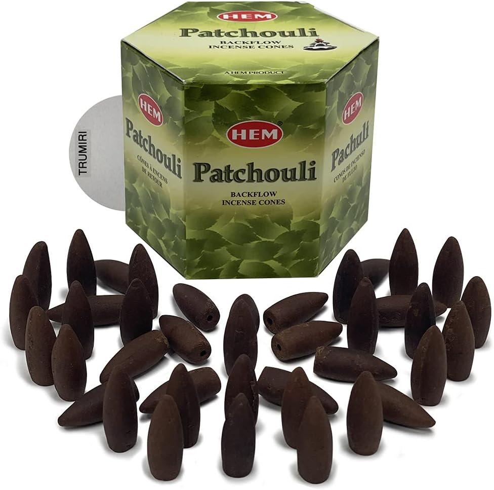 Hem Patchouli Backflow Incense Cones - 40 Waterfall Cones Pack