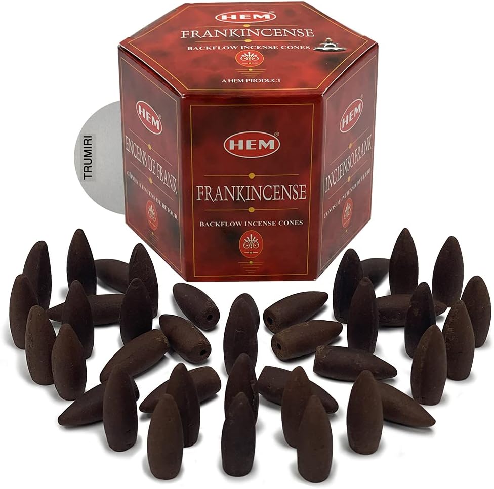 Hem Frankincense Backflow Incense Cones - 40 Waterfall Cones Pack