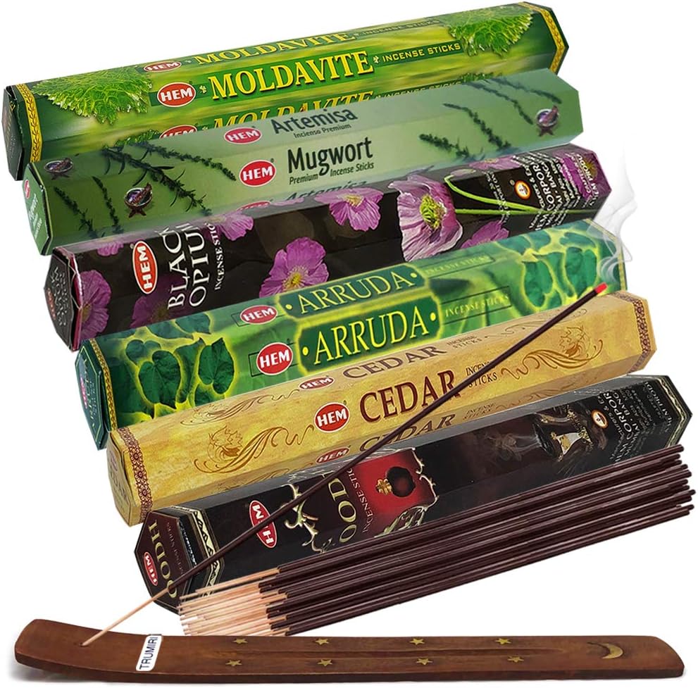 Hem 6 Leafy Scents Incense Sticks Variety Pack - 20 sticks/scent - Total Approx 120 Joss Sticks Incienso Sahumerio
