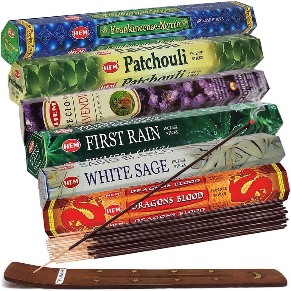 Hem 6 Popular Scents Incense Sticks Variety Pack - 20 sticks/scent - Total Approx 120 Joss Sticks Incienso Sahumerio