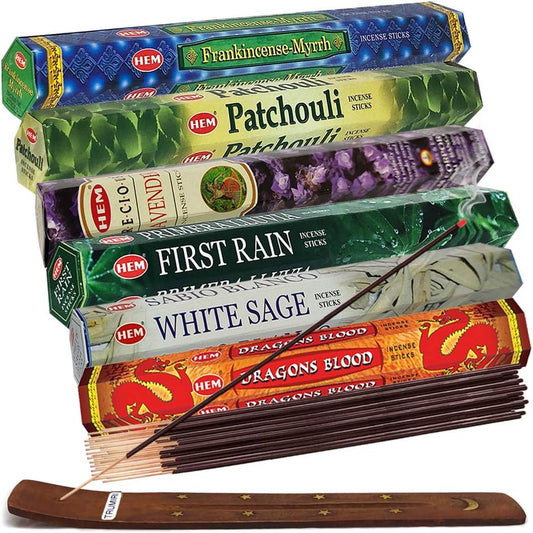 Hem 6 Popular Scents Incense Sticks Variety Pack - 20 sticks/scent - Total Approx 120 sticks