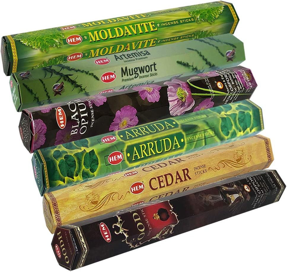 Hem 6 Leafy Scents Incense Sticks Variety Pack - 20 sticks/scent - Total Approx 120 Joss Sticks Incienso Sahumerio