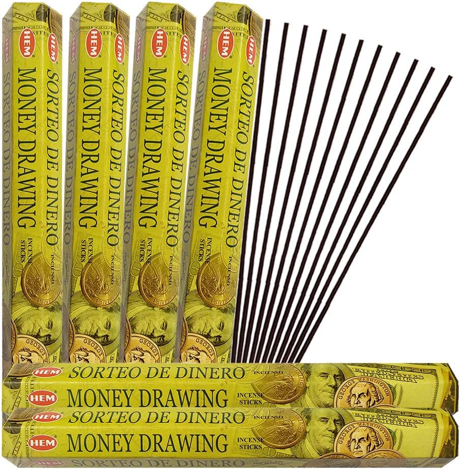 Hem Money Drawing Incense Sticks - 120 Sticks Pack - Incienso Agarbatti Sahumerio