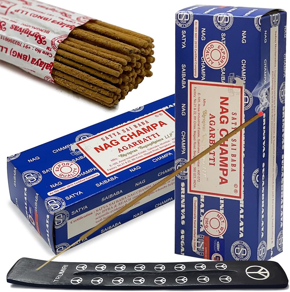 Satya Nag Champa Incense Sticks - 2 Packs of 250g Nagchampa - Total Approx 500 Indian Agarbatti Spiritual Sticks