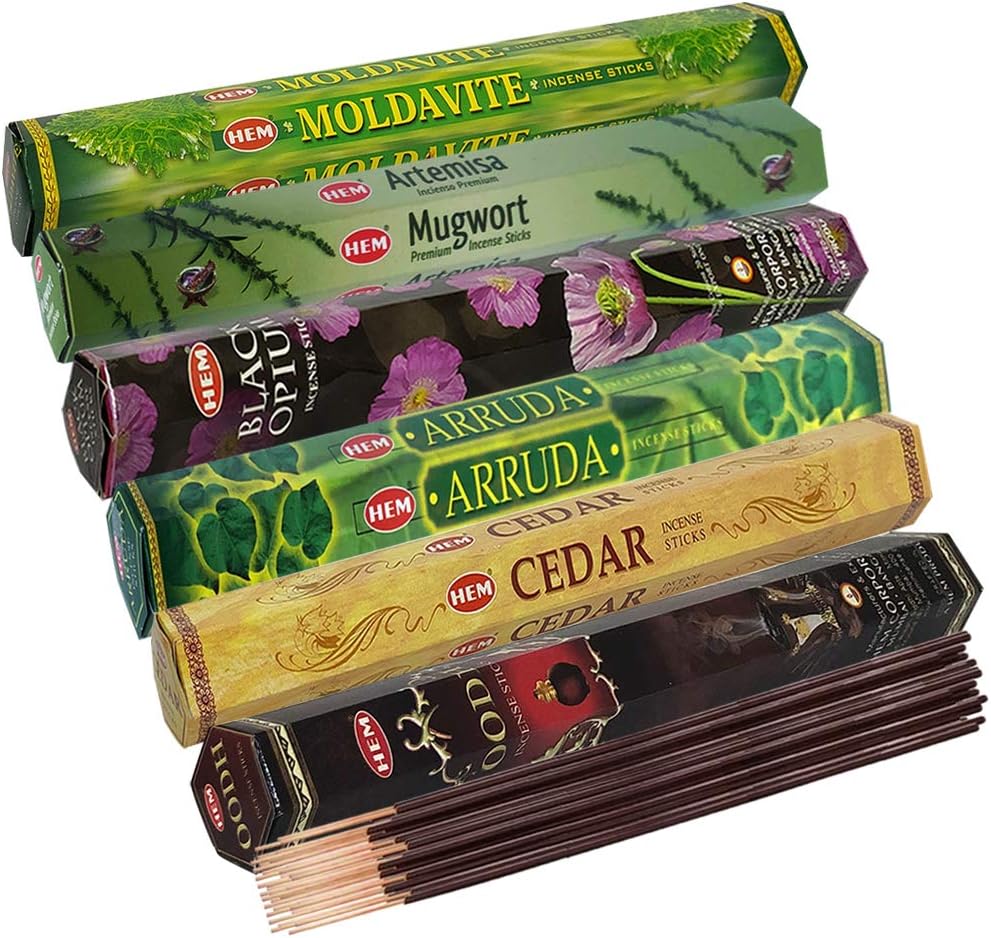 Hem 6 Leafy Scents Incense Sticks Variety Pack - 20 sticks/scent - Total Approx 120 Joss Sticks Incienso Sahumerio