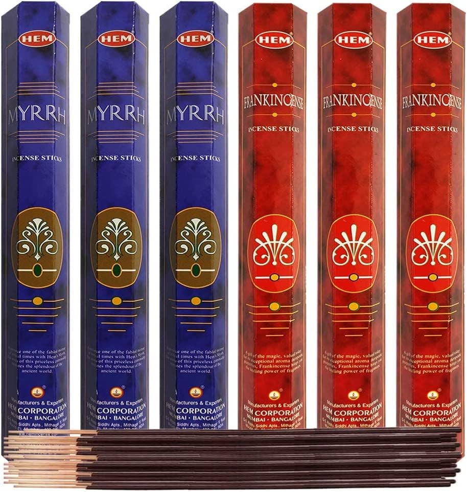 Hem Frankincense and Myrrh Combo Incense Sticks - 60 sticks/scent - Total Approx 120 sticks