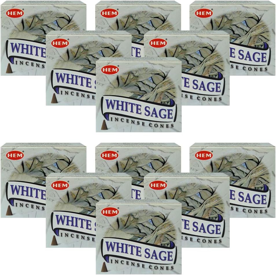 Hem White Sage Incense Cones - 120 Dhoop Cones Pack
