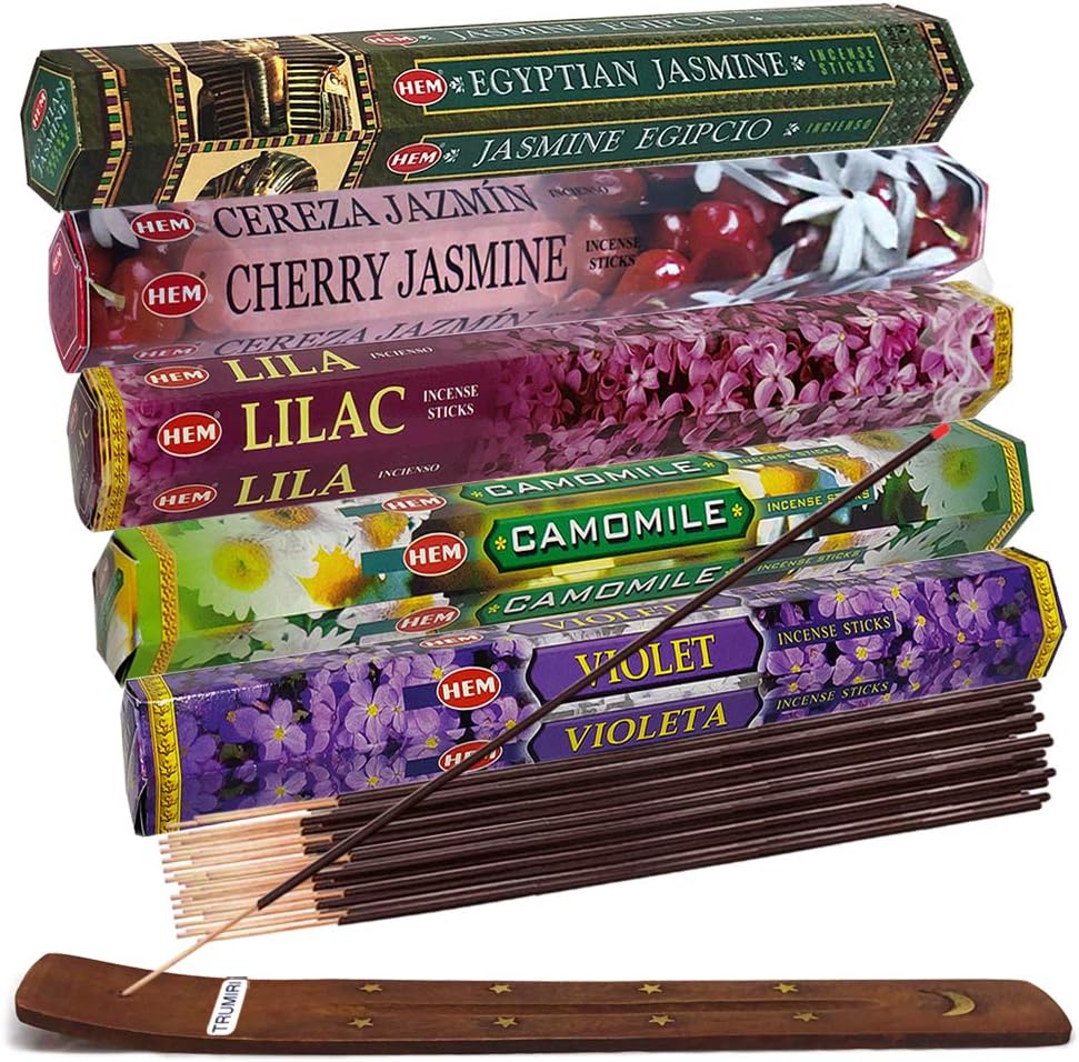 Hem 5 Floral Scents Incense Sticks Variety Pack - 20 sticks/scent - Total Approx 100 Joss Sticks Incienso Sahumerio