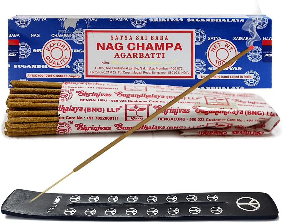 Satya Sai Baba Nag Champa Incense Sticks - 1 Pack of 100g - Total Approx 100 sticks
