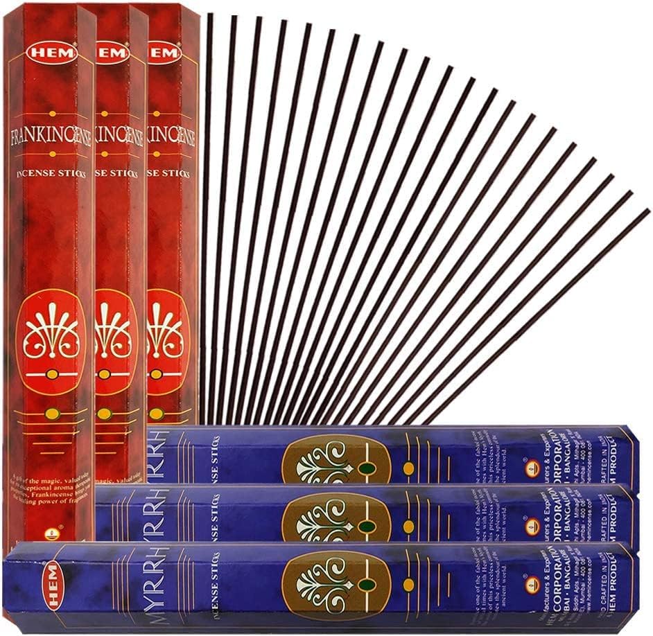 Hem Frankincense and Myrrh Combo Incense Sticks - 60 sticks/scent - Total Approx 120 sticks
