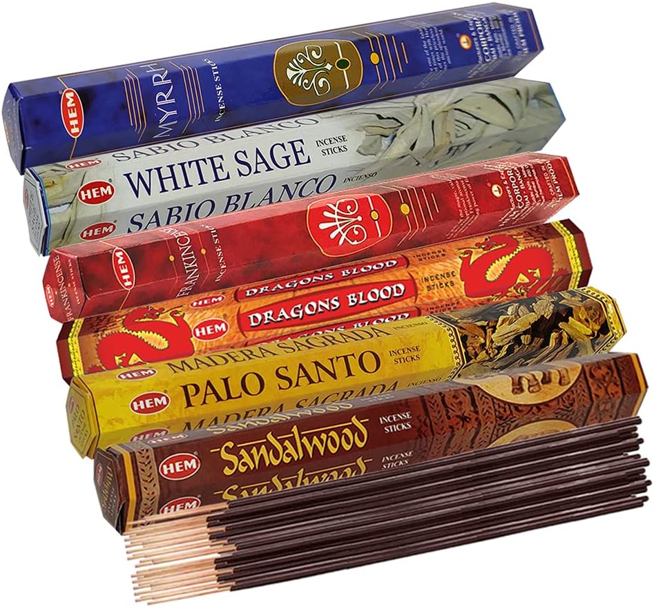 Hem 6 Classic Scents Incense Sticks Variety Pack - 20 sticks/scent - Total Approx 120 Joss Sticks Incienso Sahumerio