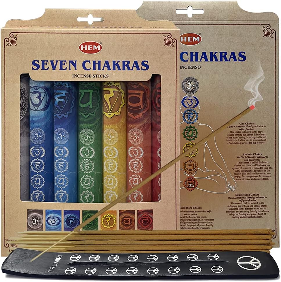 Hem 7 Chakras Scents Incense Sticks Variety Pack - 20 sticks/scent - Total Approx 140 sticks