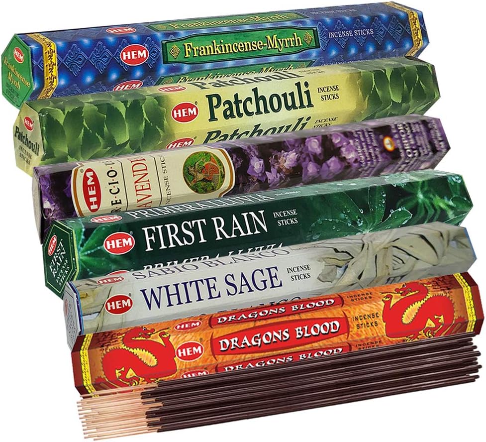 Hem 6 Popular Scents Incense Sticks Variety Pack - 20 sticks/scent - Total Approx 120 sticks