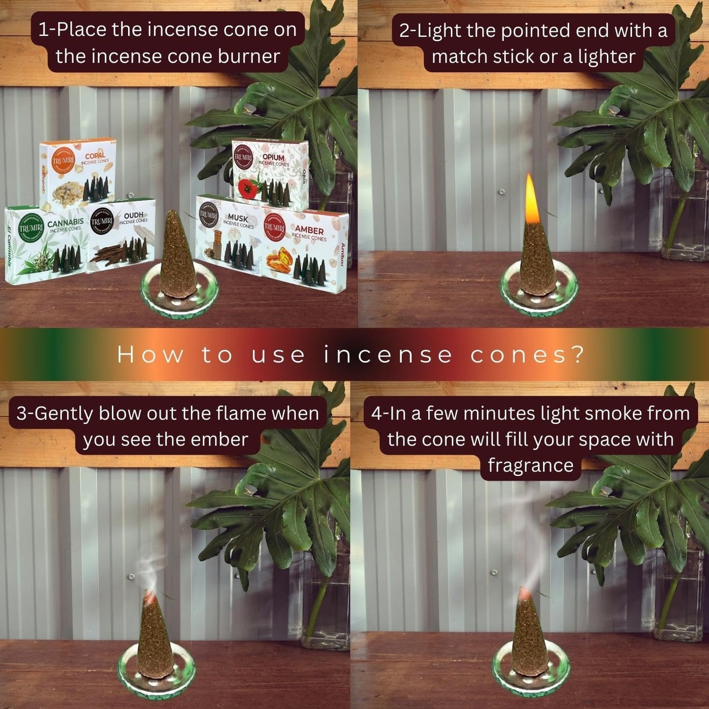 Exotic Scents Incense Cones Variety Pack of 6 Scents with 10 Cones per Scent - Total 60 Cones