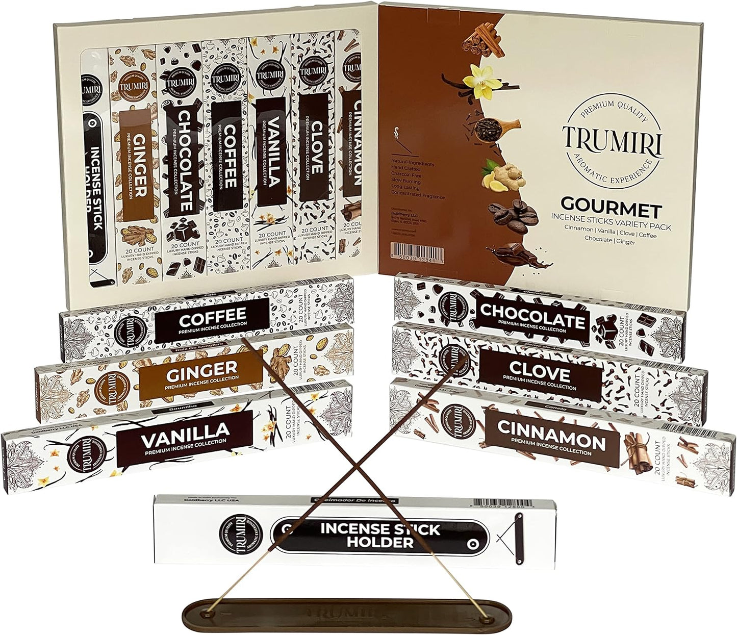 Gourmet Incense Sticks Variety Pack with Incense Holder
