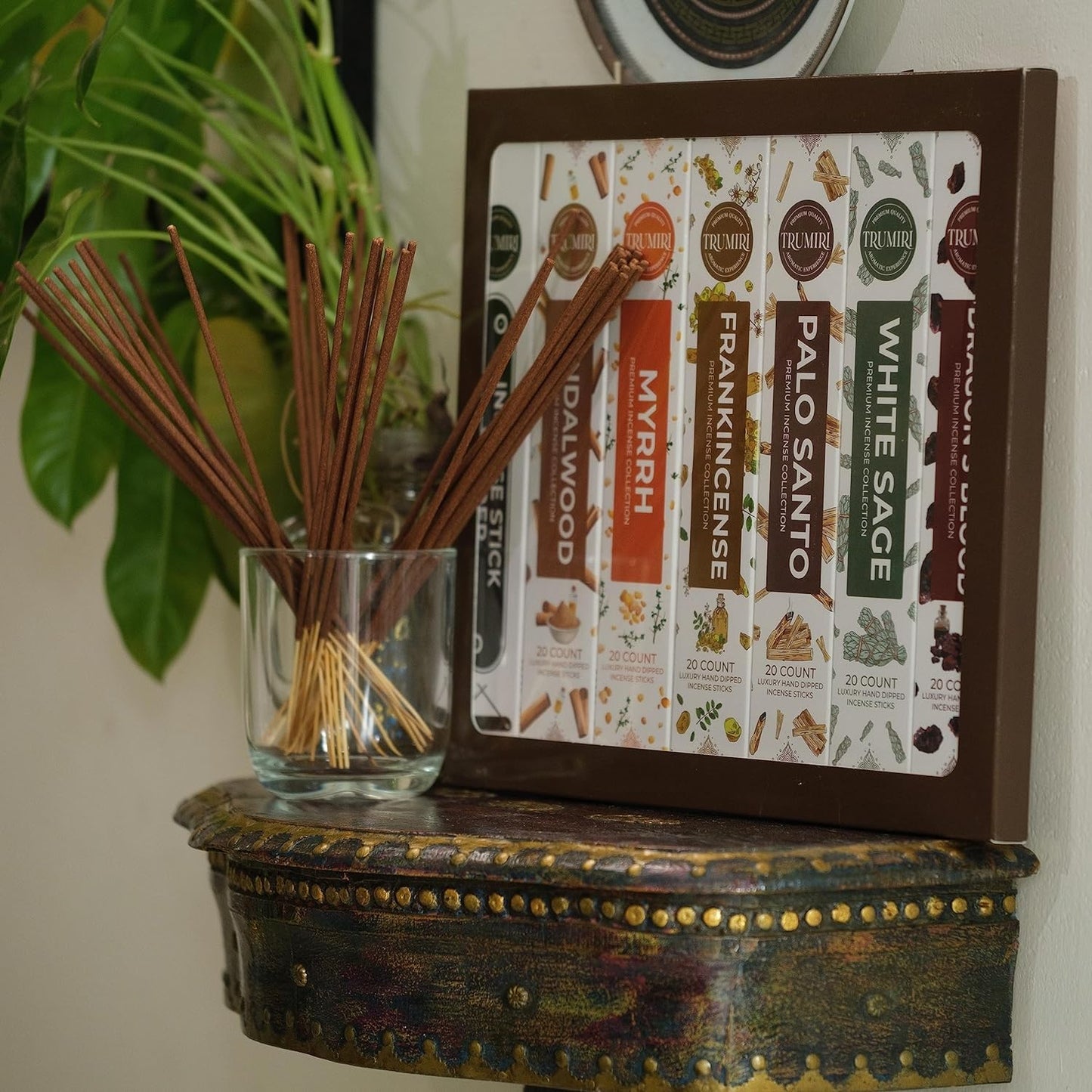 Woody Incense Sticks Variety Pack with Incense Holder - 6 Scents - 20 Sticks/Scent - Total 120 Sticks - Incienso Sahumerio Agarbatti Joss Sticks
