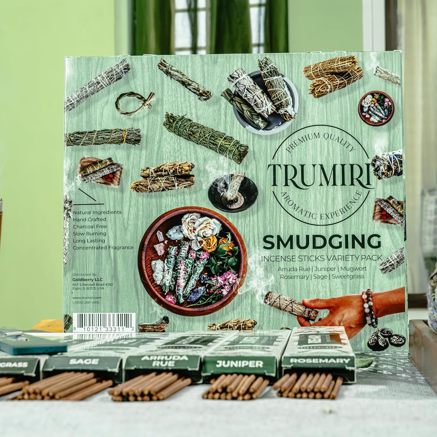 Smudging Incense Sticks Variety Pack with Incense Holder - 6 Scents - 20 Sticks/Scent - Total 120 Sticks - Incienso Sahumerio Agarbatti Joss Sticks