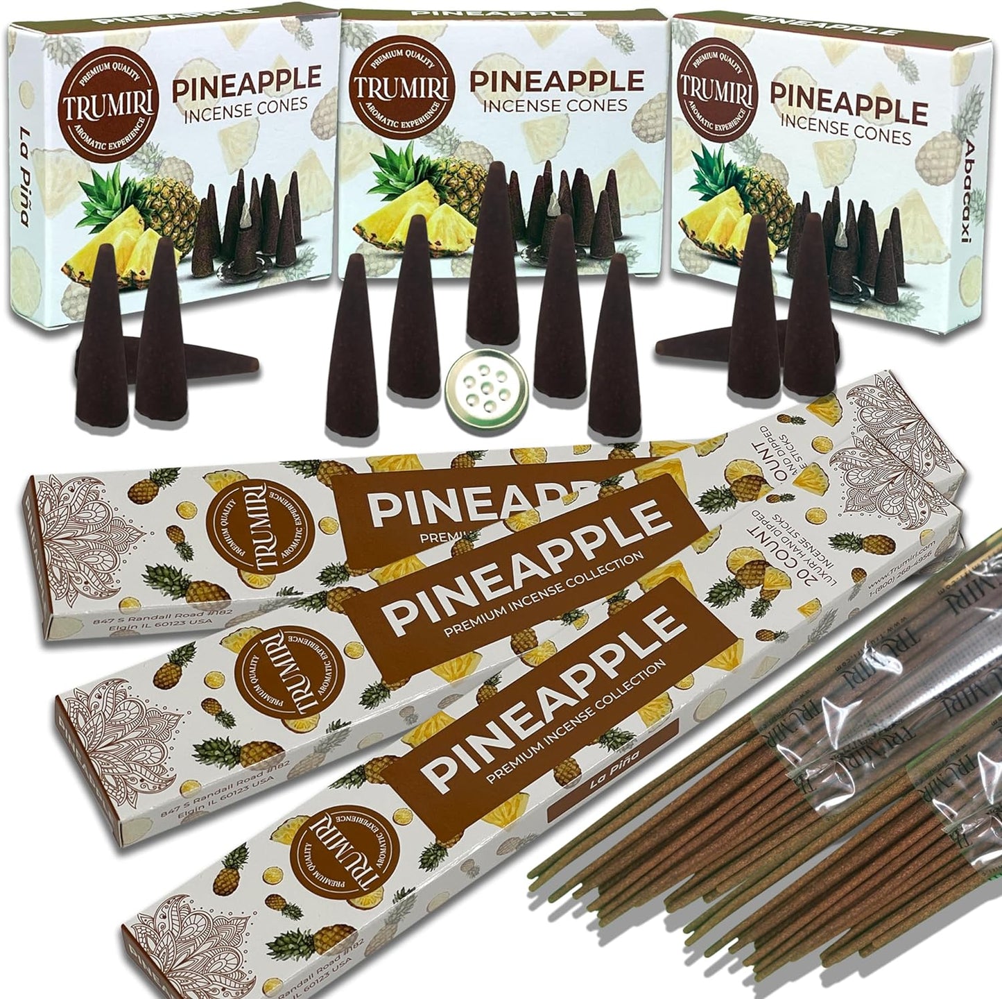 Trumiri Incense Sticks and Cones Combo Pack - Total 60 Sticks and 30 Incense Cones