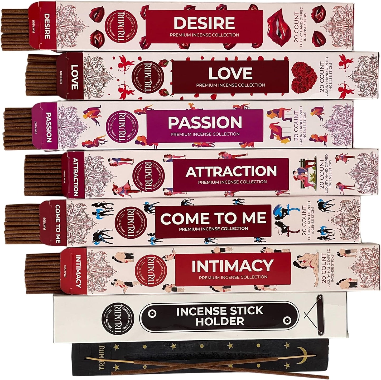 Love Spell Incense Sticks Variety Pack with Incense Holder