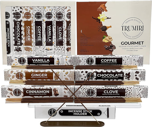 Gourmet Incense Sticks Variety Pack with Incense Holder