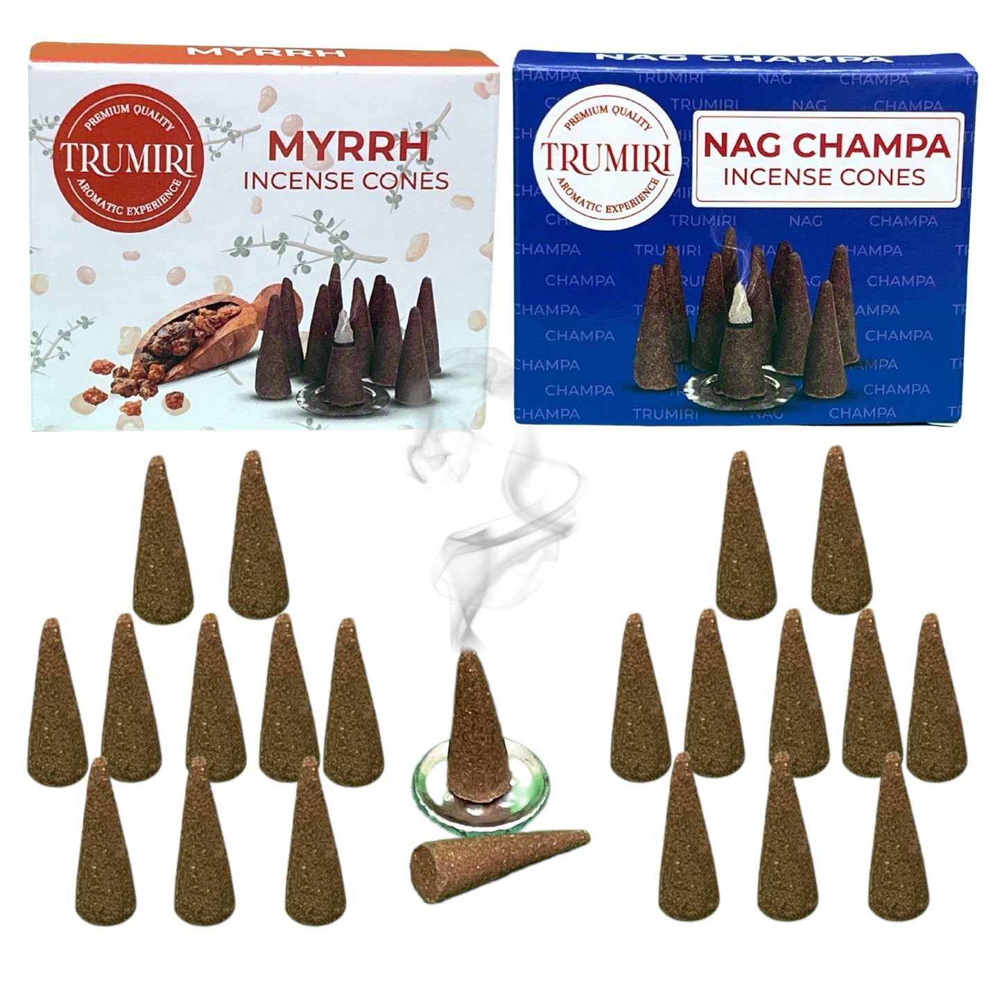 Trumiri Incense Cones Combo Packs - 2 Scents - 10 Cones per Scent - Total 20 Incense Cones