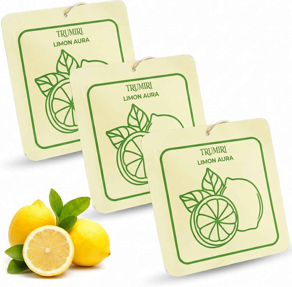 Limon Aura - Scented Sachets for Drawer and Closet Freshener with Long Lasting Scent - Pack of 3 - Home Fragrance Sachet Bag Dresser Refresher Packet - Olores para Closet De Ropa