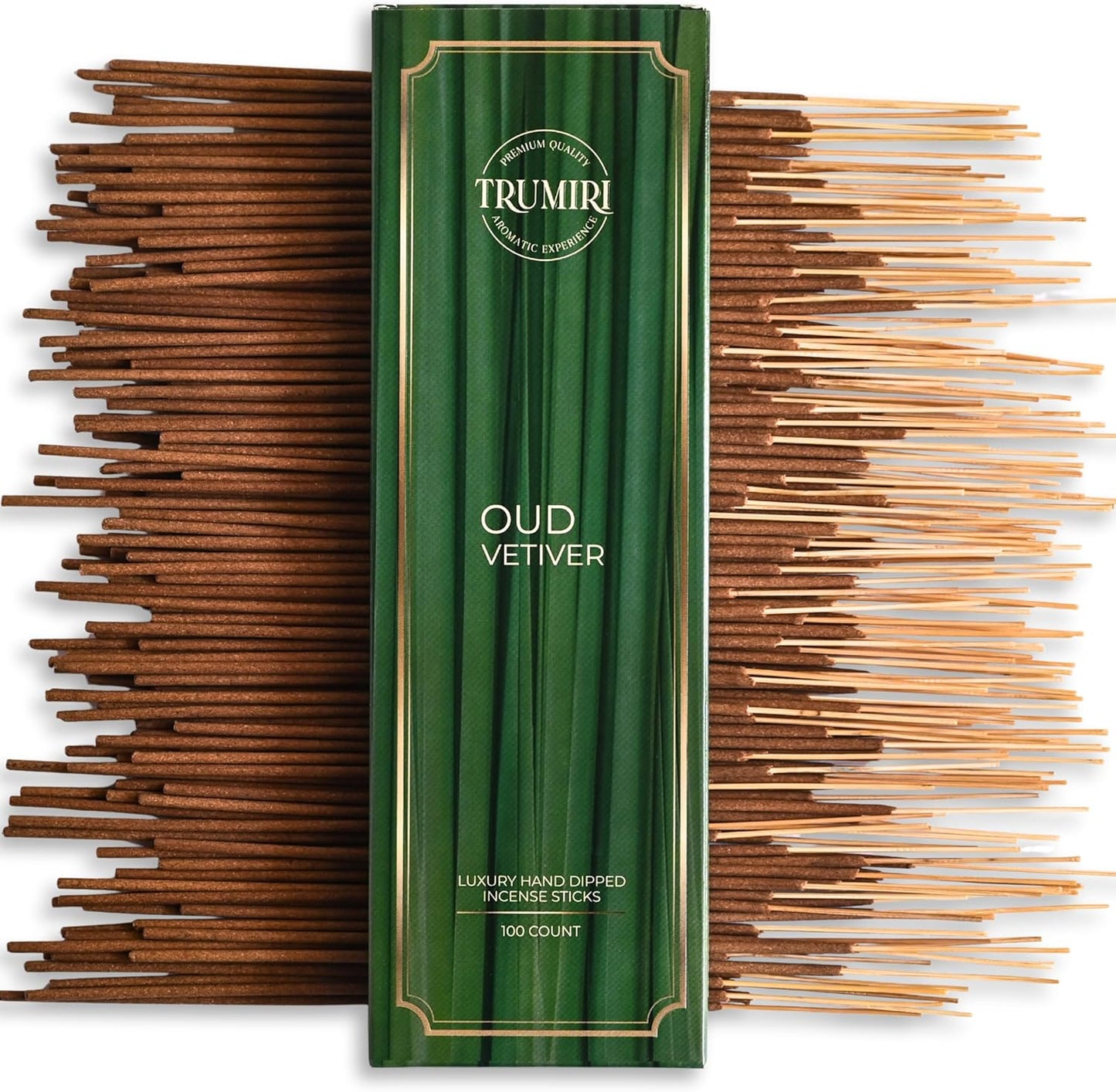 Oud Vetiver Incense Sticks - Pack of 100 Inscents-Sticks - Inciensos Aromaticos - Made with Natural Ingredients - Scented Insence Non Toxic Insense Incents