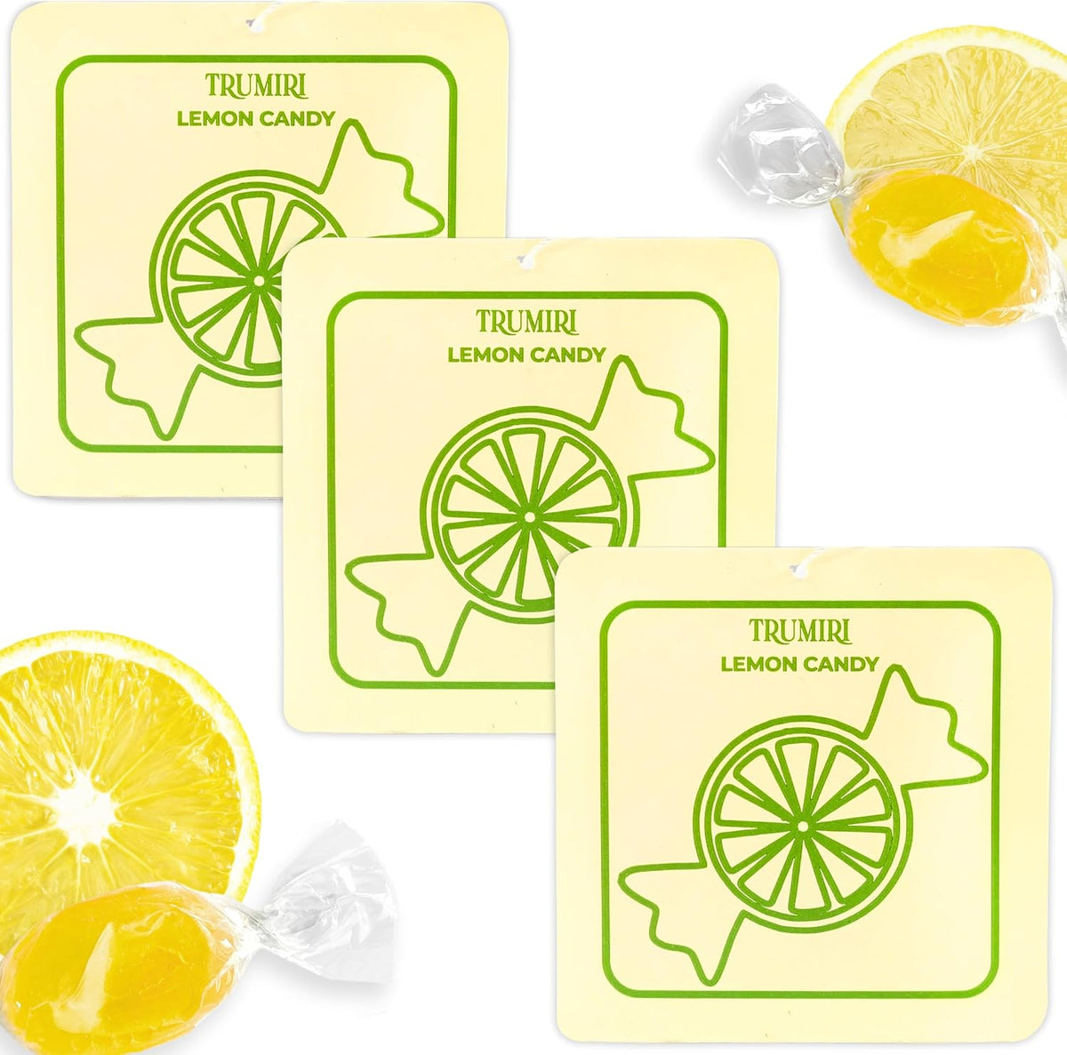 Lemon Candy - Room Deodorizer Gel Odor Eliminator For Home - Pack Of 3 - Bathroom Air Freshener Odor Absorber - Closet Deodorizer - Non Plug In Strong Scent For Kitchen Trash Basement Shoe Rack