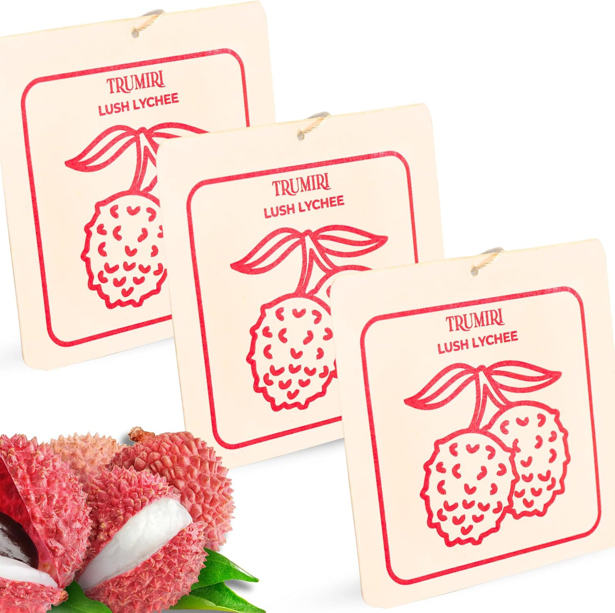 Lush Lychee - Scented Sachets for Drawer and Closet Freshener with Long Lasting Scent - Pack of 3 - Home Fragrance Sachet Bag Dresser Refresher Packet - Olores para Closet De Ropa