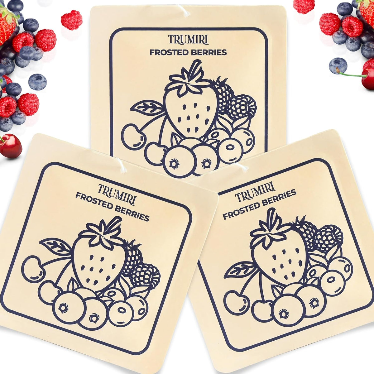 Frosted Berries Scented Drawer & Closet Air Freshener Sachet–Pack of 3–Long-Lasting Hanging Sachet Bag, Scent Diffuser, Odor Eliminator,Wardrobes Dressers,Fruity–Home Fragrance Gift Set for Christmas