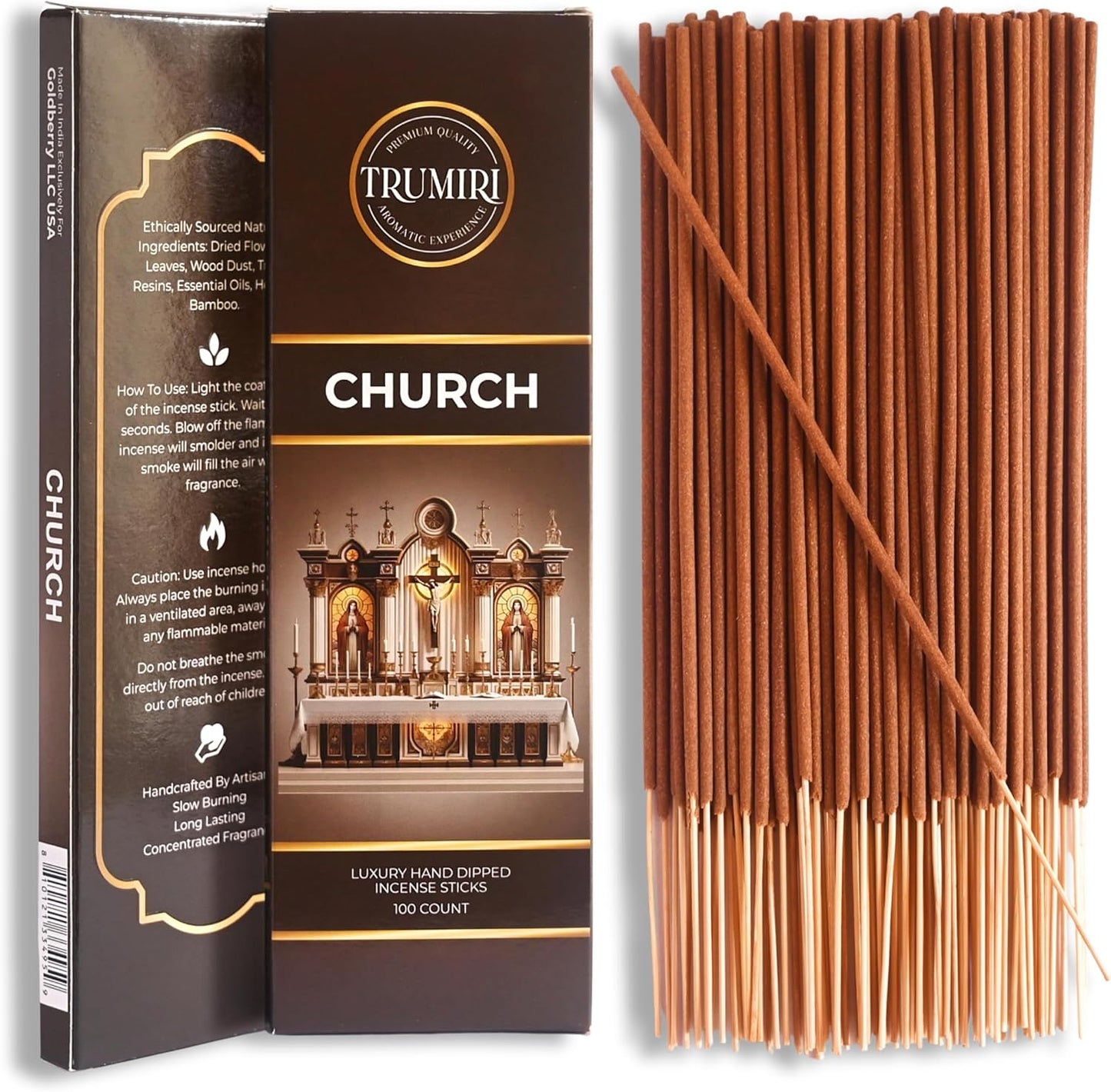 Church Incense Sticks - Bulk Pack of 100 Insence-Sticks - Made with Natural Incienso - Sacred Insense Non Toxic Spiritual Incents Incence