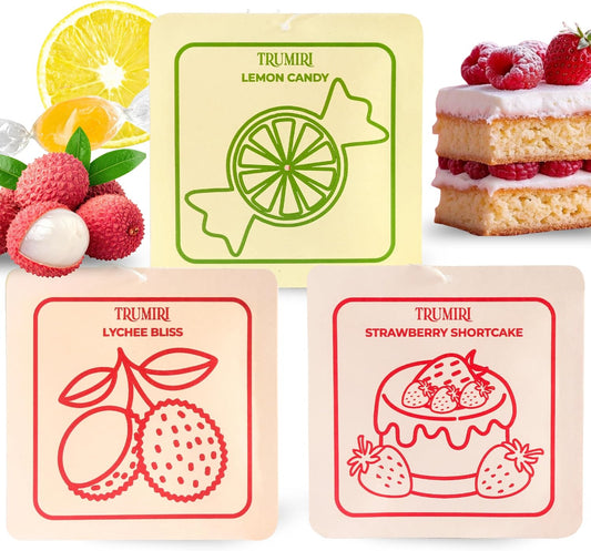 Room Deodorizer Gel Odor Eliminator For Home - Variety Pack Of 3 - Lemon Candy|Strawberry Shortcake|Lychee Bliss - Non Plug In Strong Scent Bathroom Air Freshener Odor Absorber Closet Deodorizer