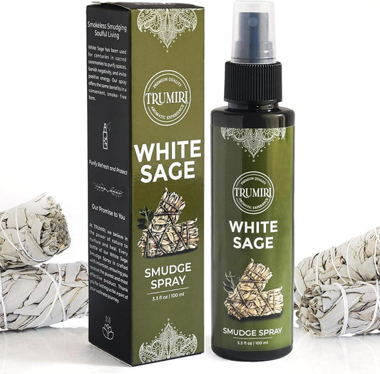 White Sage Spray for Spiritual Cleansing Negative Energy and Protection - Smudge Spray Made with Natural Non Toxic Sage Essential Oil - Salvia Blanca para Limpiar