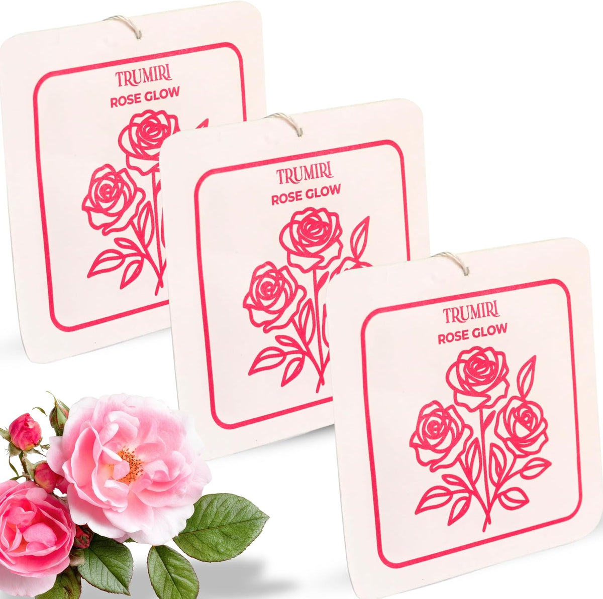 Rose Glow - Scented Sachets for Drawer and Closet Freshener with Long Lasting Scent - Pack of 3 - Home Fragrance Sachet Bag Dresser Refresher Packet - Olores para Closet De Ropa