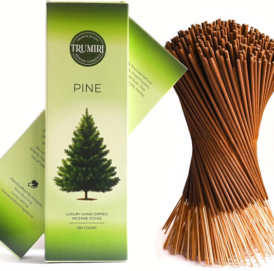 Pine Incense Sticks - Bulk Pack of 100 Insence-Sticks - Made with Natural Pino Oil - Scented Incienso Aromaticos Non Toxic Inscent Insense