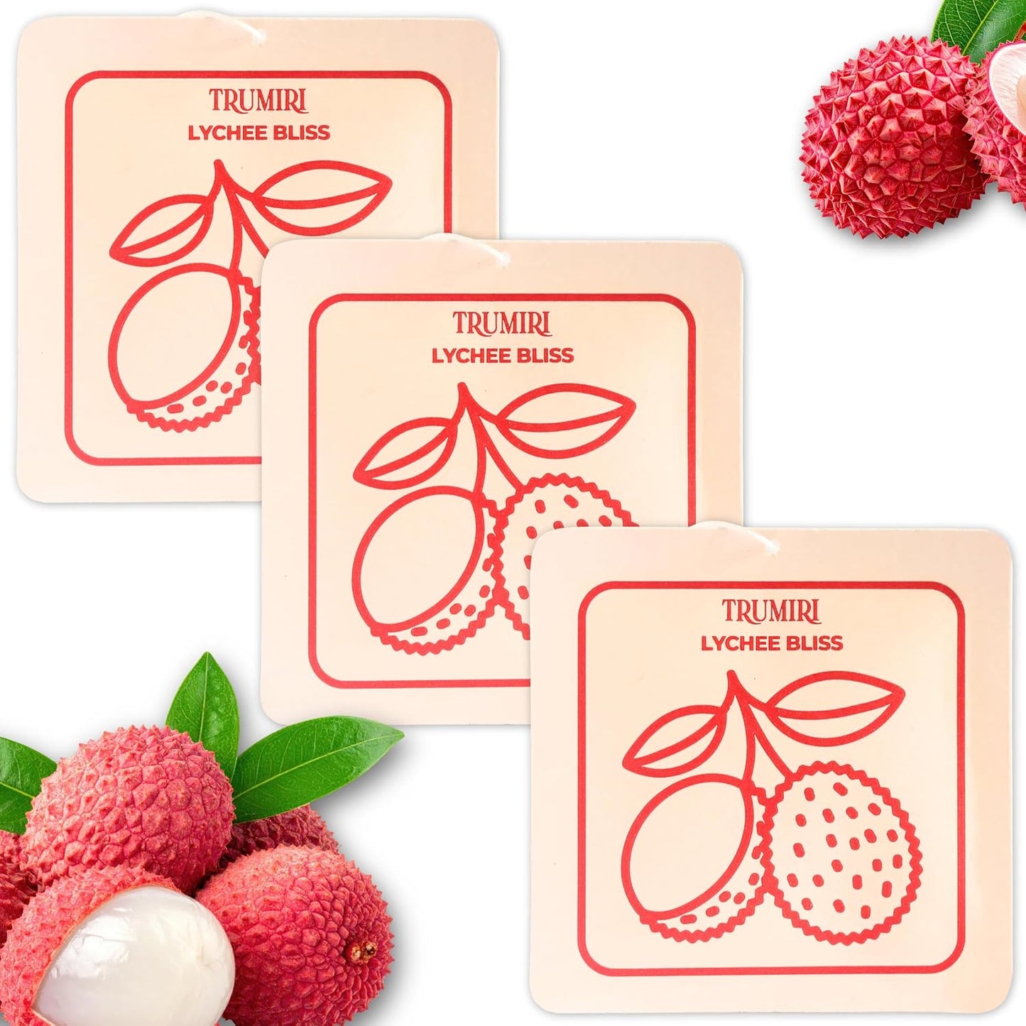Lychee Bliss - Room Deodorizer Gel Odor Eliminator For Home - Pack Of 3 - Bathroom Air Freshener Odor Absorber - Closet Deodorizer - Non Plug In Strong Scent For Kitchen Trash Basement Shoe Rack