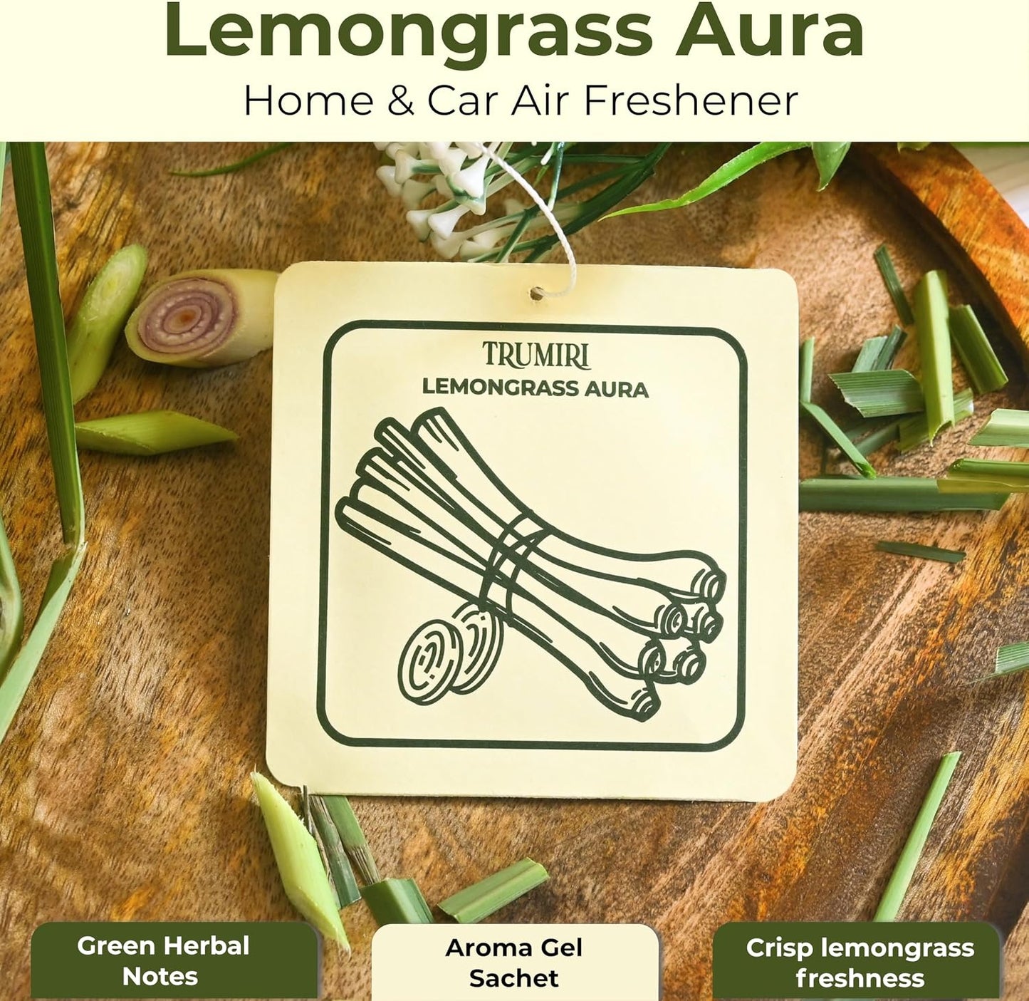 Lemongrass Aura - Room Deodorizer Gel Odor Eliminator For Home - Bathroom Air Freshener Odor Absorber - Closet Deodorizer - Long Lasting Non Plug In Strong Scent For Kitchen Trash Basement Rv Smell