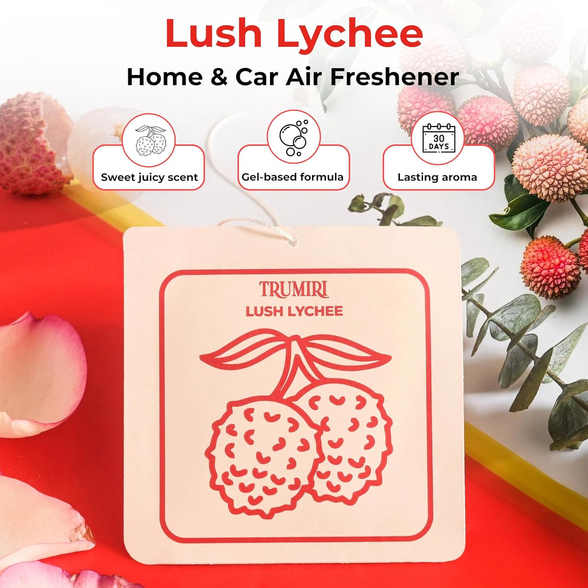 Lush Lychee - Scented Sachets for Drawer and Closet Freshener with Long Lasting Scent - Home Fragrance Sachet Bag Dresser Refresher Packet - Olores para Closet De Ropa