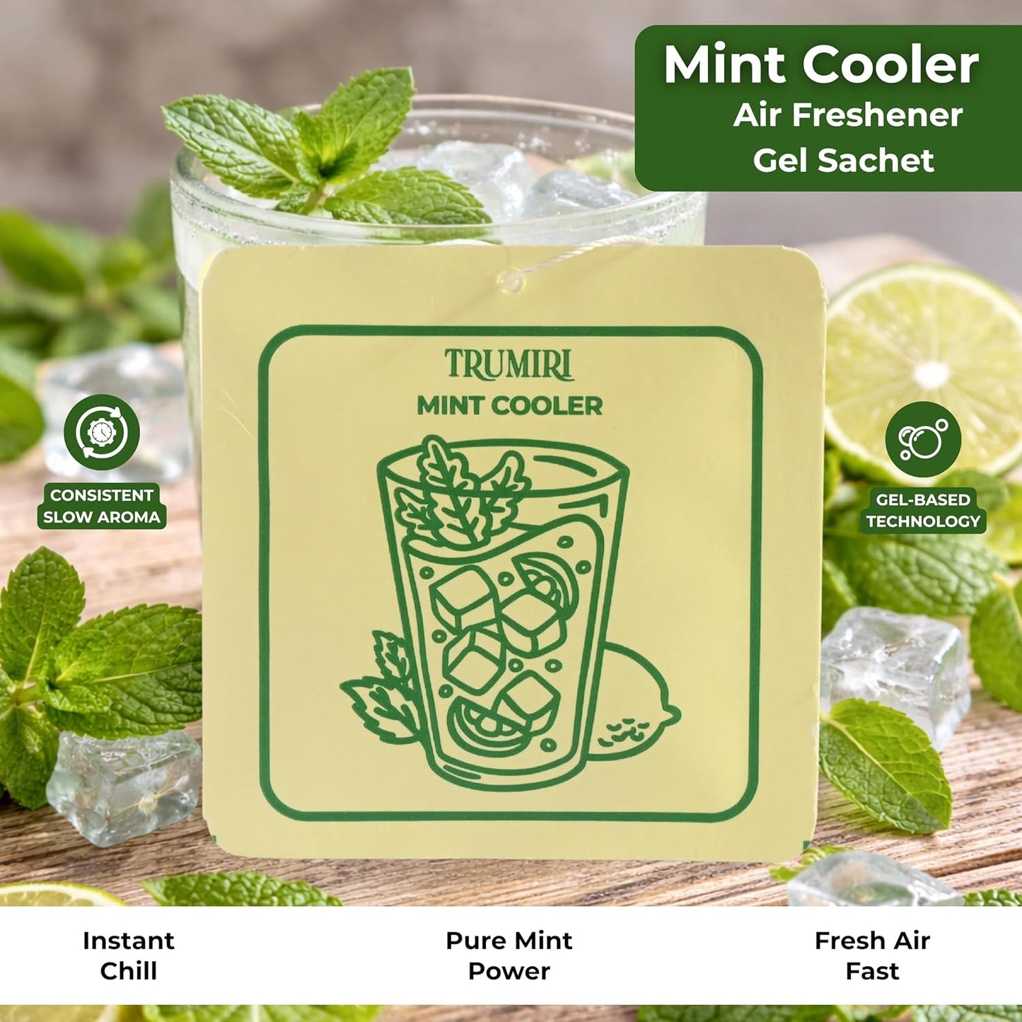 Mint Cooler - Room Deodorizer Gel Odor Eliminator For Home - Bathroom Air Freshener Odor Absorber - Closet Deodorizer - Long Lasting Non Plug In Strong Scent For Kitchen Trash Basement Rv Smell