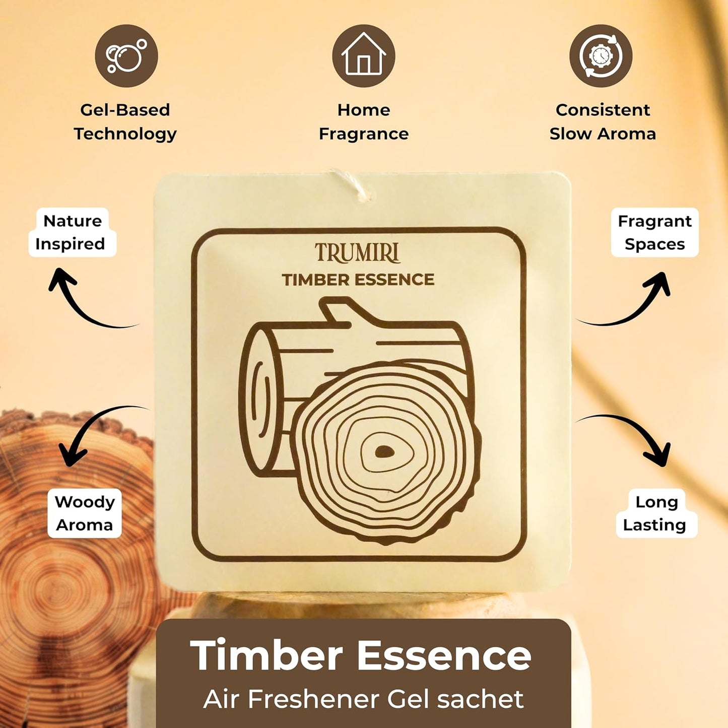 Timber Essence - Room Deodorizer Gel Odor Eliminator For Home - Bathroom Air Freshener Odor Absorber - Closet Deodorizer - Long Lasting Non Plug In Strong...