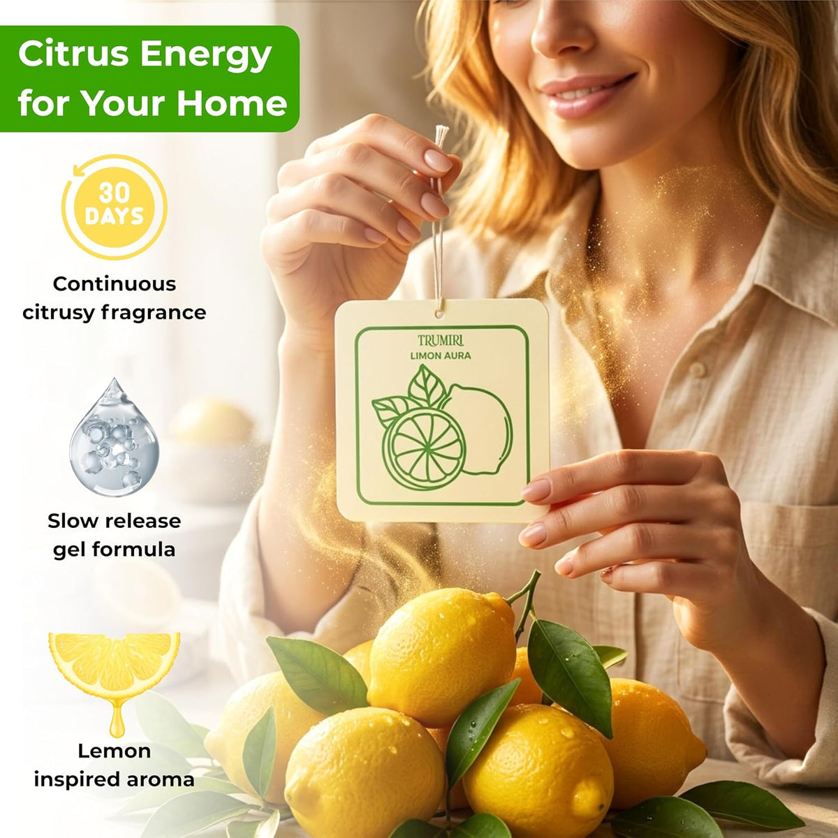 Limon Aura - Scented Sachets for Drawer and Closet Freshener with Long Lasting Scent - Pack of 3 - Home Fragrance Sachet Bag Dresser Refresher Packet - Olores para Closet De Ropa